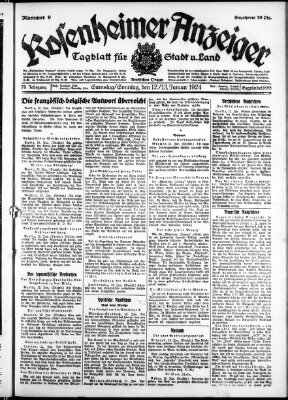 Rosenheimer Anzeiger Sonntag 13. Januar 1924