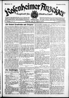 Rosenheimer Anzeiger Montag 14. Januar 1924