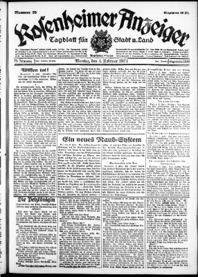 Rosenheimer Anzeiger Montag 4. Februar 1924