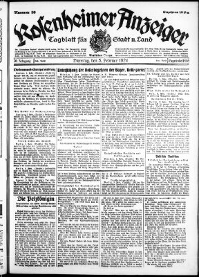 Rosenheimer Anzeiger Dienstag 5. Februar 1924