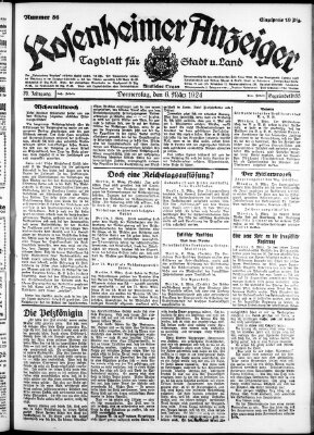 Rosenheimer Anzeiger Donnerstag 6. März 1924