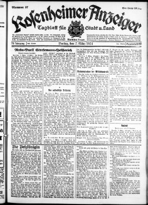 Rosenheimer Anzeiger Freitag 7. März 1924