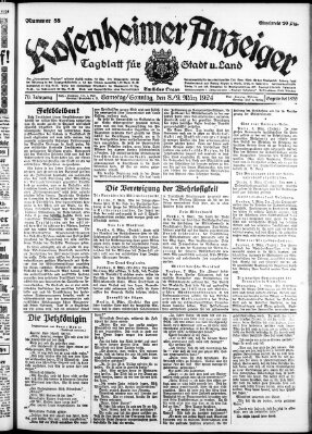 Rosenheimer Anzeiger Samstag 8. März 1924