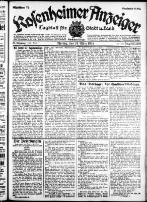 Rosenheimer Anzeiger Montag 24. März 1924