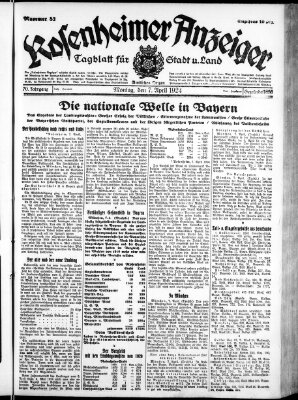 Rosenheimer Anzeiger Montag 7. April 1924