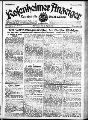 Rosenheimer Anzeiger Mittwoch 9. April 1924