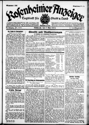 Rosenheimer Anzeiger Mittwoch 7. Mai 1924