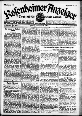 Rosenheimer Anzeiger Freitag 9. Mai 1924