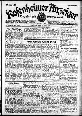 Rosenheimer Anzeiger Montag 12. Mai 1924