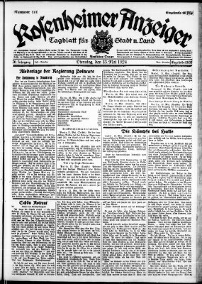 Rosenheimer Anzeiger Dienstag 13. Mai 1924