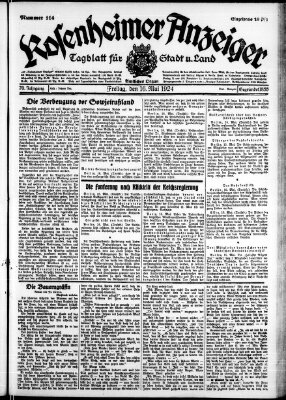 Rosenheimer Anzeiger Freitag 16. Mai 1924