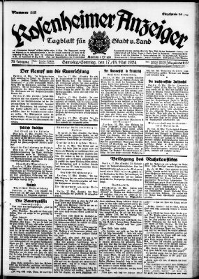 Rosenheimer Anzeiger Samstag 17. Mai 1924