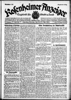 Rosenheimer Anzeiger Samstag 24. Mai 1924