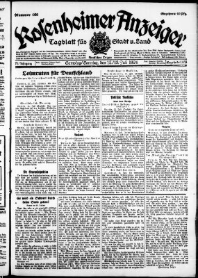 Rosenheimer Anzeiger Samstag 12. Juli 1924