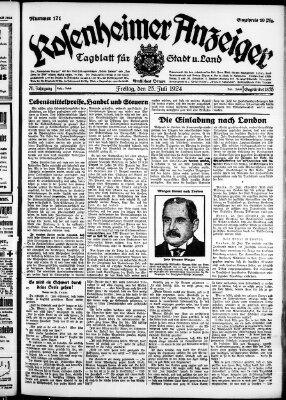 Rosenheimer Anzeiger Freitag 25. Juli 1924