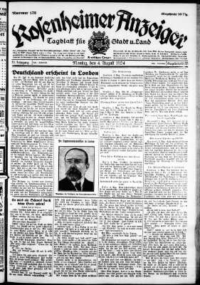 Rosenheimer Anzeiger Montag 4. August 1924