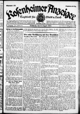 Rosenheimer Anzeiger Mittwoch 6. August 1924