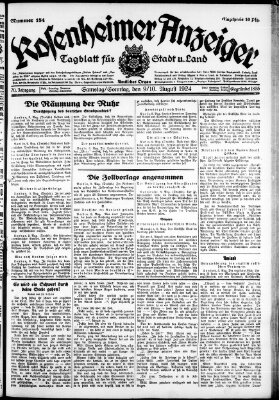 Rosenheimer Anzeiger Sonntag 10. August 1924