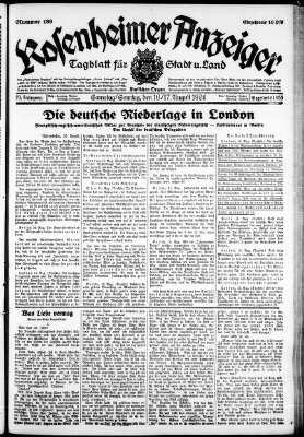 Rosenheimer Anzeiger Samstag 16. August 1924