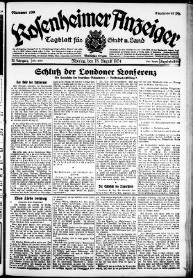 Rosenheimer Anzeiger Montag 18. August 1924