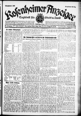 Rosenheimer Anzeiger Montag 25. August 1924