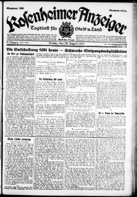 Rosenheimer Anzeiger Freitag 29. August 1924