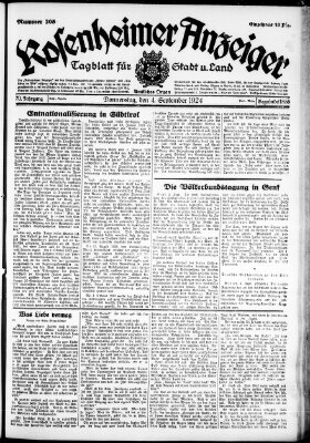 Rosenheimer Anzeiger Donnerstag 4. September 1924