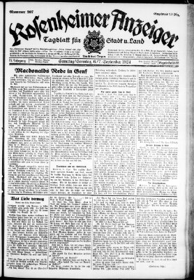 Rosenheimer Anzeiger Sonntag 7. September 1924