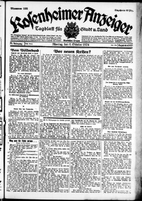 Rosenheimer Anzeiger Montag 6. Oktober 1924