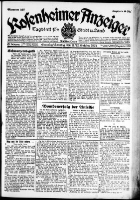 Rosenheimer Anzeiger Sonntag 12. Oktober 1924