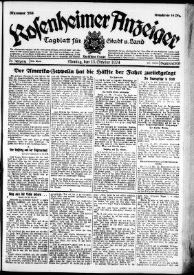 Rosenheimer Anzeiger Montag 13. Oktober 1924