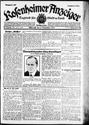 Rosenheimer Anzeiger Mittwoch 5. November 1924