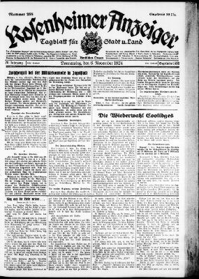 Rosenheimer Anzeiger Donnerstag 6. November 1924