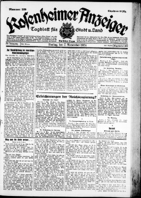 Rosenheimer Anzeiger Freitag 7. November 1924