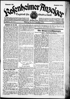 Rosenheimer Anzeiger Montag 10. November 1924