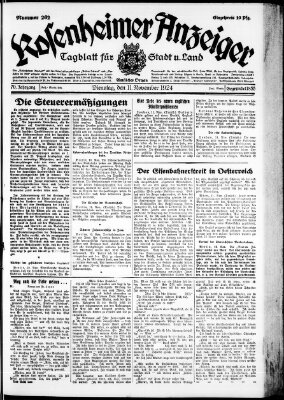 Rosenheimer Anzeiger Dienstag 11. November 1924