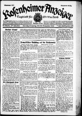 Rosenheimer Anzeiger Sonntag 30. November 1924