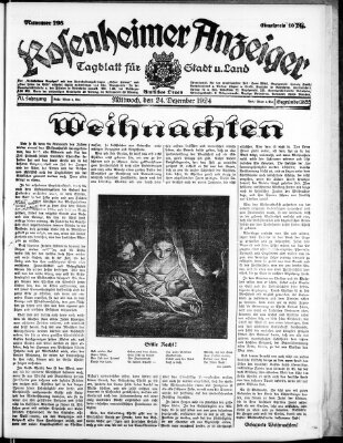 Rosenheimer Anzeiger Mittwoch 24. Dezember 1924