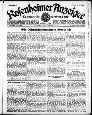 Rosenheimer Anzeiger Mittwoch 7. Januar 1925