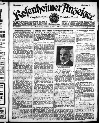 Rosenheimer Anzeiger Sonntag 25. Januar 1925