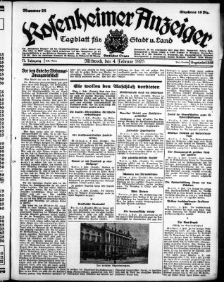 Rosenheimer Anzeiger Mittwoch 4. Februar 1925