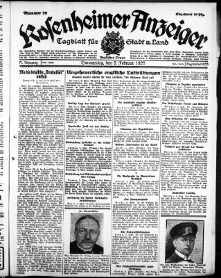 Rosenheimer Anzeiger Donnerstag 5. Februar 1925