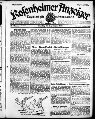 Rosenheimer Anzeiger Montag 9. Februar 1925