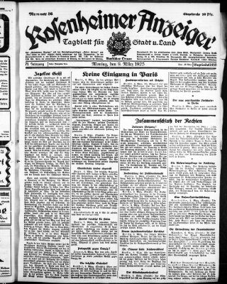 Rosenheimer Anzeiger Montag 9. März 1925