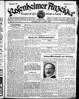 Rosenheimer Anzeiger Dienstag 10. März 1925