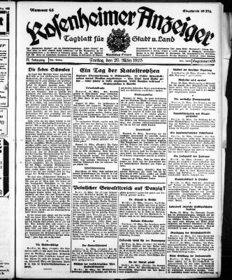 Rosenheimer Anzeiger Freitag 20. März 1925