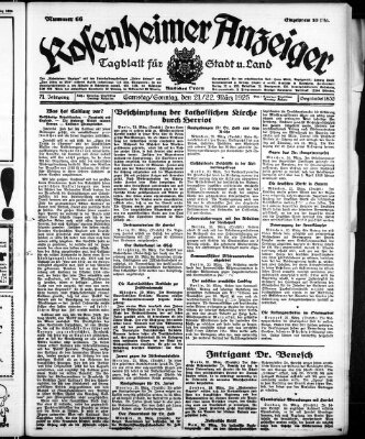 Rosenheimer Anzeiger Samstag 21. März 1925