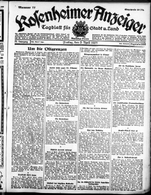 Rosenheimer Anzeiger Freitag 3. April 1925