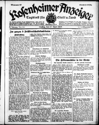 Rosenheimer Anzeiger Freitag 17. April 1925