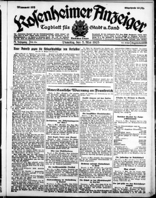 Rosenheimer Anzeiger Dienstag 5. Mai 1925